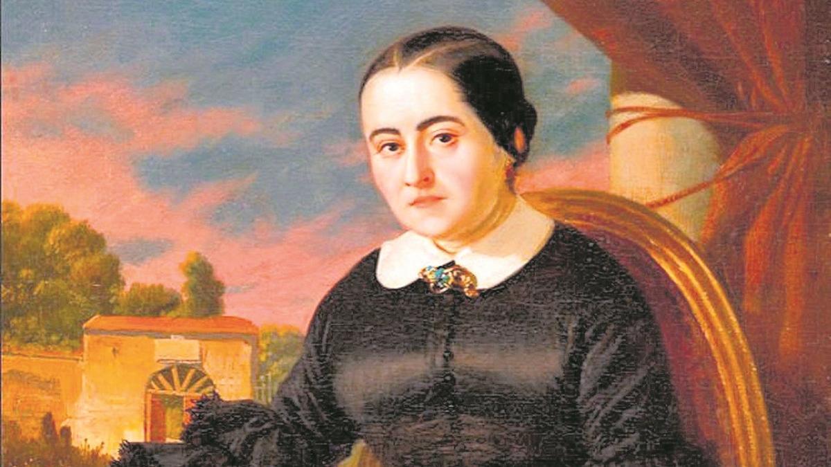 Cecilia Böhl de Faber, retratada por Valeriano Domínguez Bécquer.
