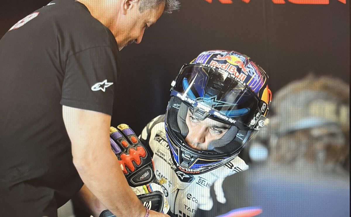 Jorge Martín, en Misano, en el test de la semana pasada con el equipo de pruebas de Aprilia.
