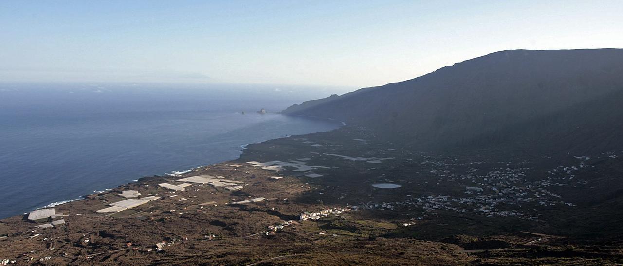 Vista aérea del valle de Frontera, en El Hierro