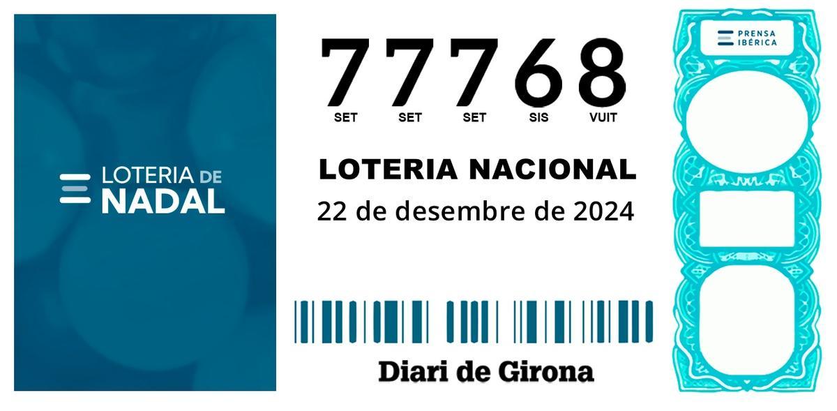 El 77768, un dels quarts premis de la Loteria de Nadal 2024.