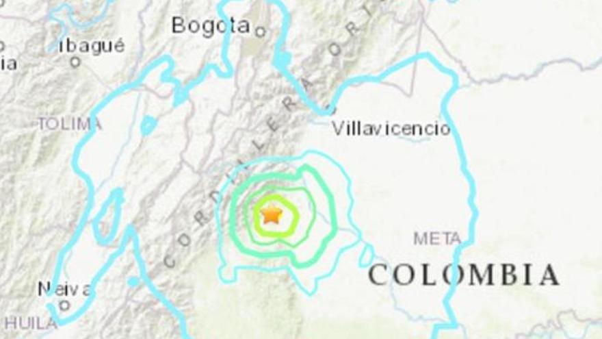 Localización del terremoto de Nochebuena en Colombia.
