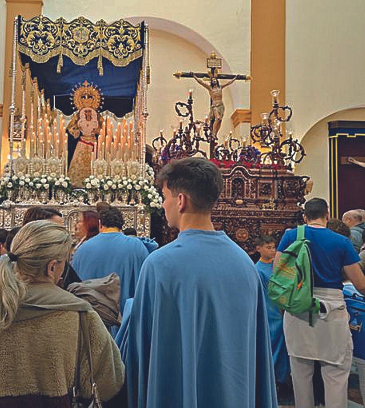 Cristo de la Salud y Virgen de la Concepción. Miércoles Santo en el templo.