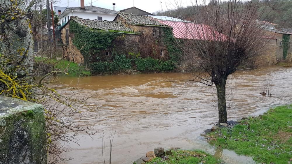 Los ríos Aliste y Frío se desbordan por ocho pueblos ribereños