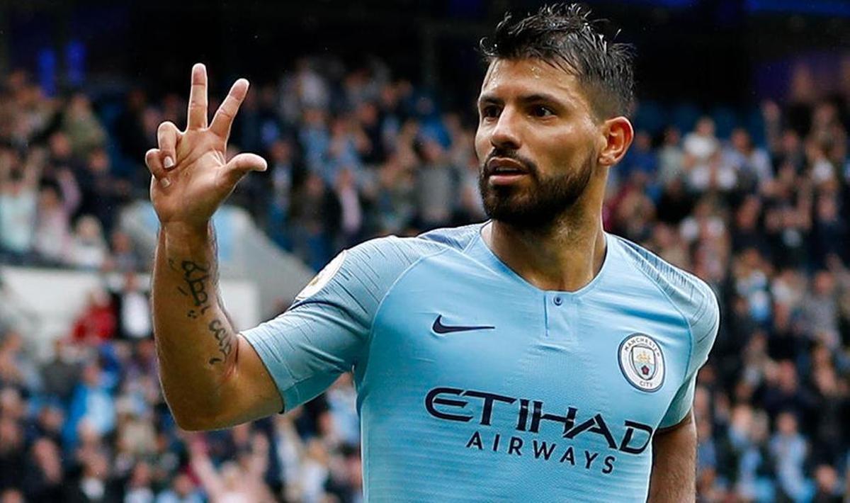 Sergio 'Kun' Agüero en su etapa en el Manchester City