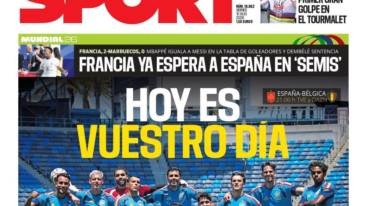 Esta es la portada de SPORT de hoy viernes, 10 de julio de 2026