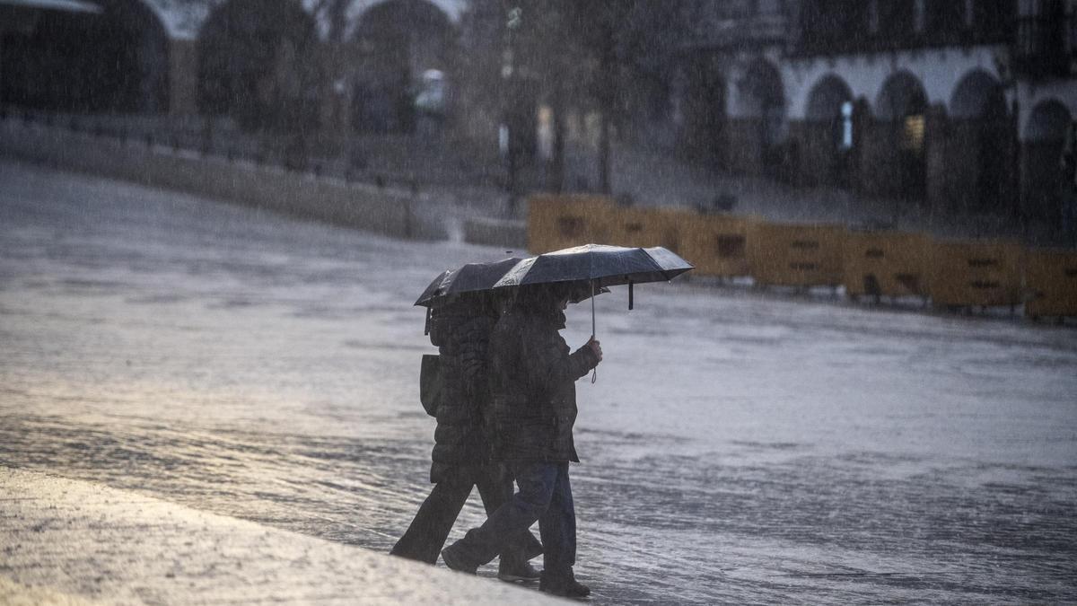 Lluvia en Cáceres