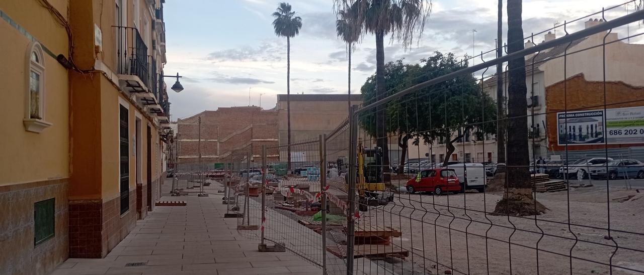 El Llano de Doña Trinidad, en obras la semana pasada.