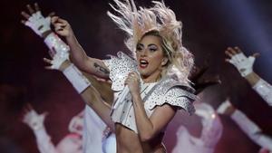 Lady Gaga, que acaba de anunciar su tercera fecha en Barcelona, durante su actuación en la Superbowl.