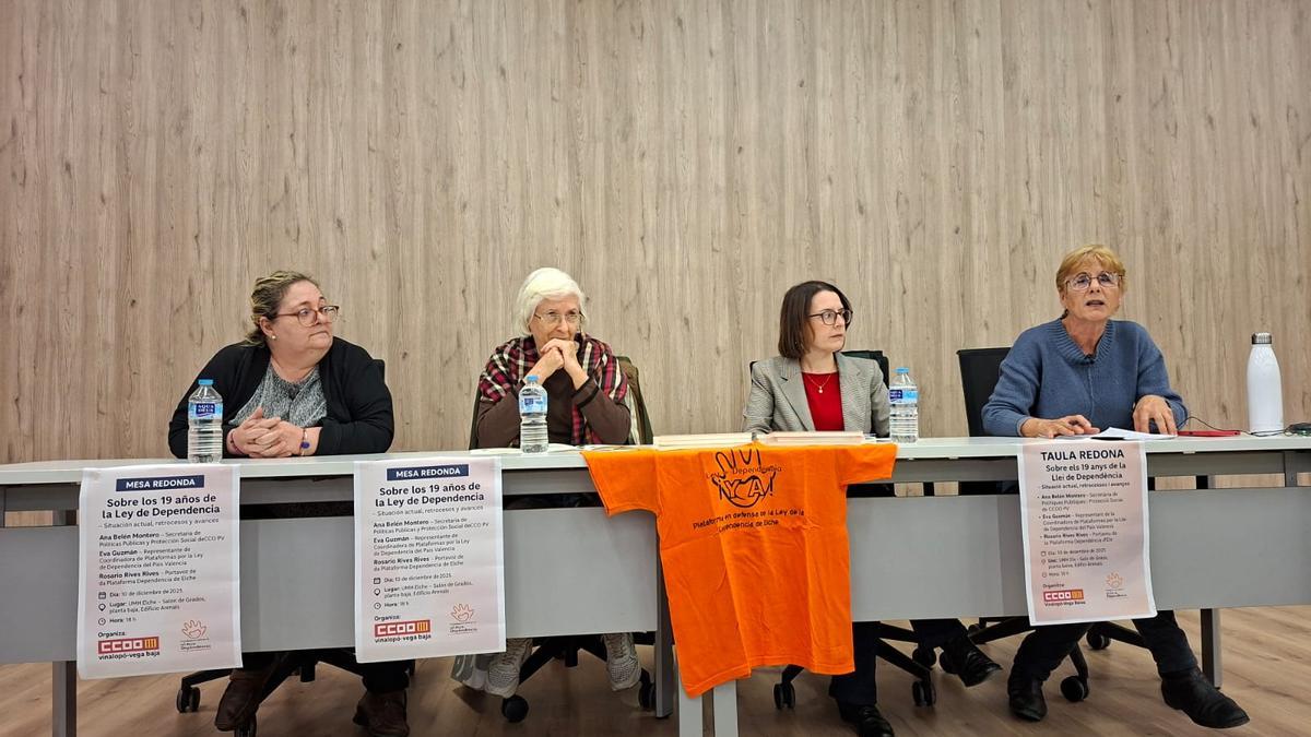 Mesa redonda en la UMH de Elche en la que se abordó los desafíos cuando se cumplen 19 años de la Ley de Dependencia