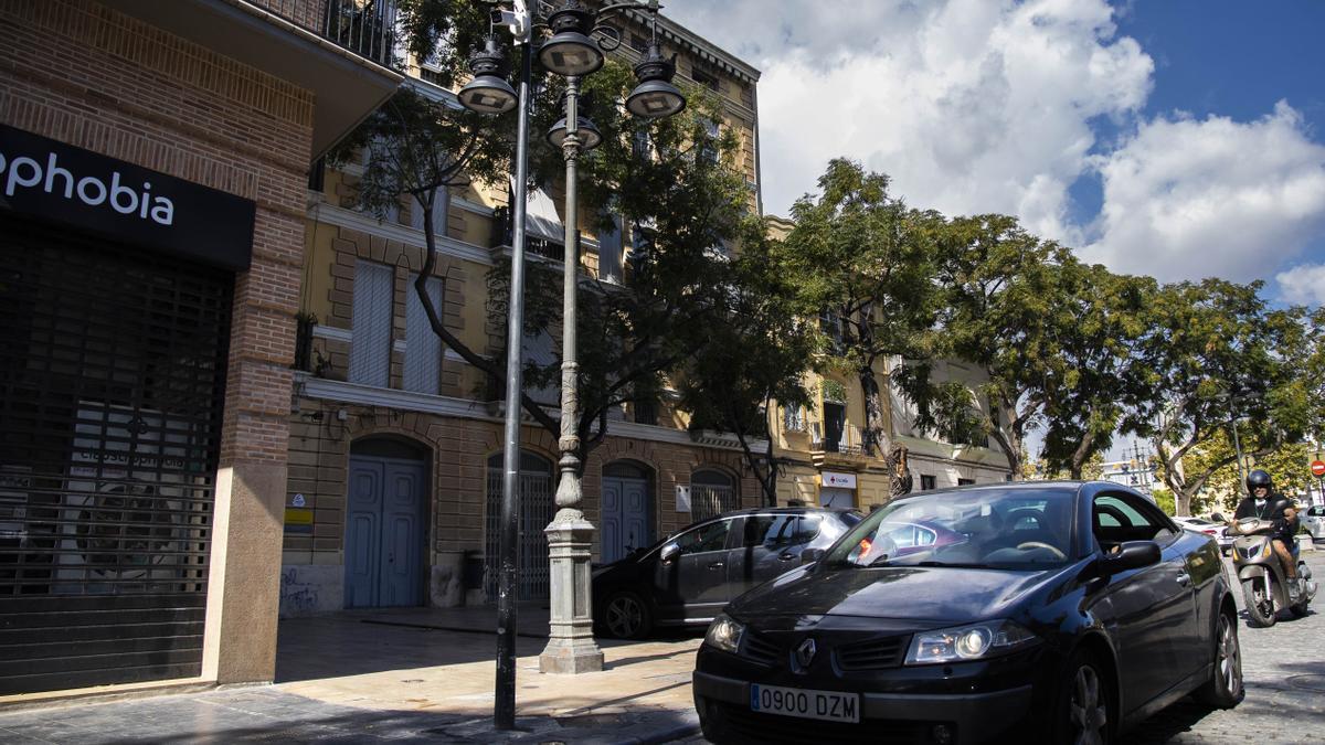 Cámara ubicada en la calle Salvador Giner, que da acceso a la APR de Ciutat Vella Nord.