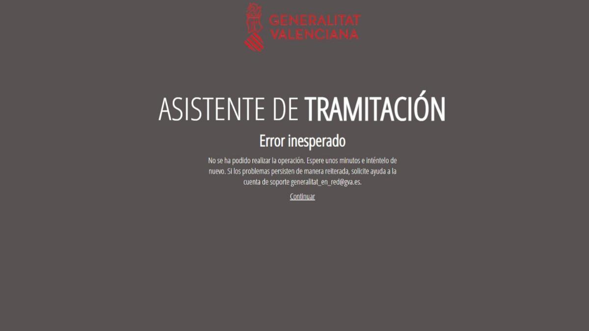 Colapsa la web de la Generalitat ante las solicitudes de ayudas directas
