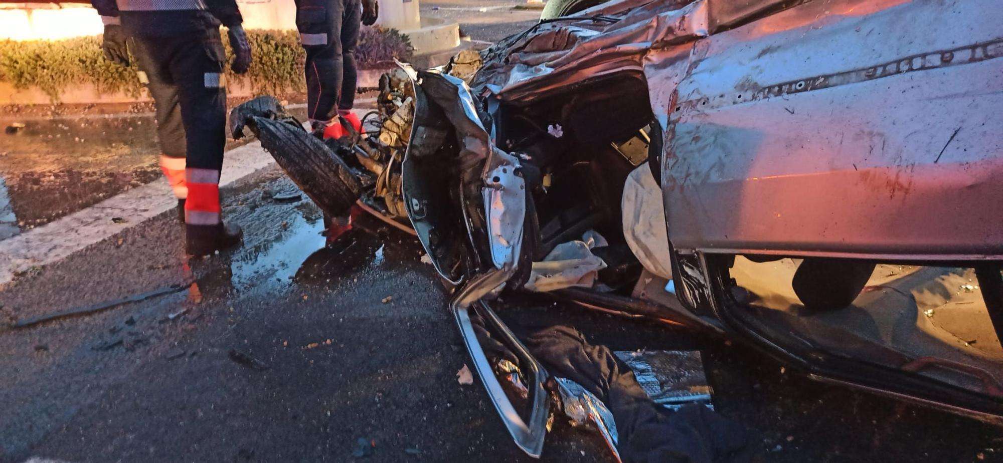 Un joven herido en un accidente de tráfico en la carretera de Sineu