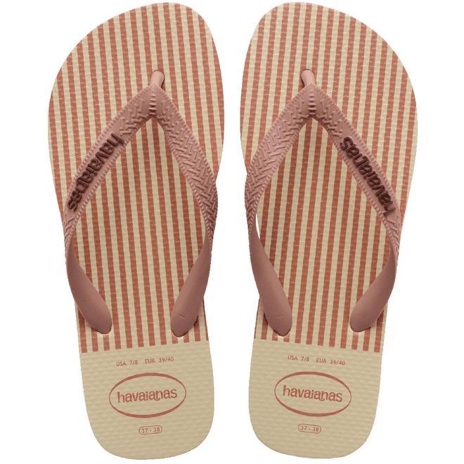 Sandalias planas de dedo tipo 'flip flop', de rayas rojas, de Havaianas by Zara