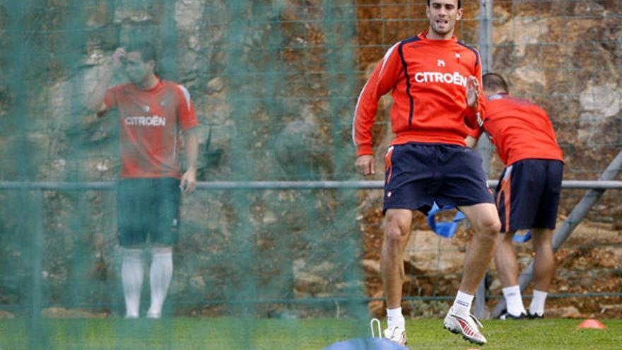 Catalá en un entrenamiento en A Madroa.