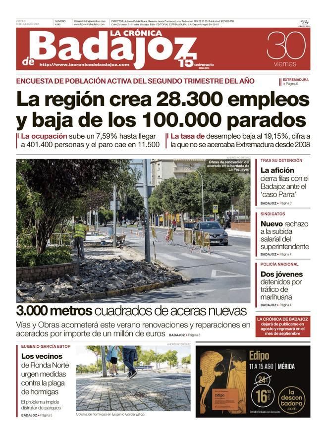 Consulta la portada correspondiente al día 30 de julio del 2021