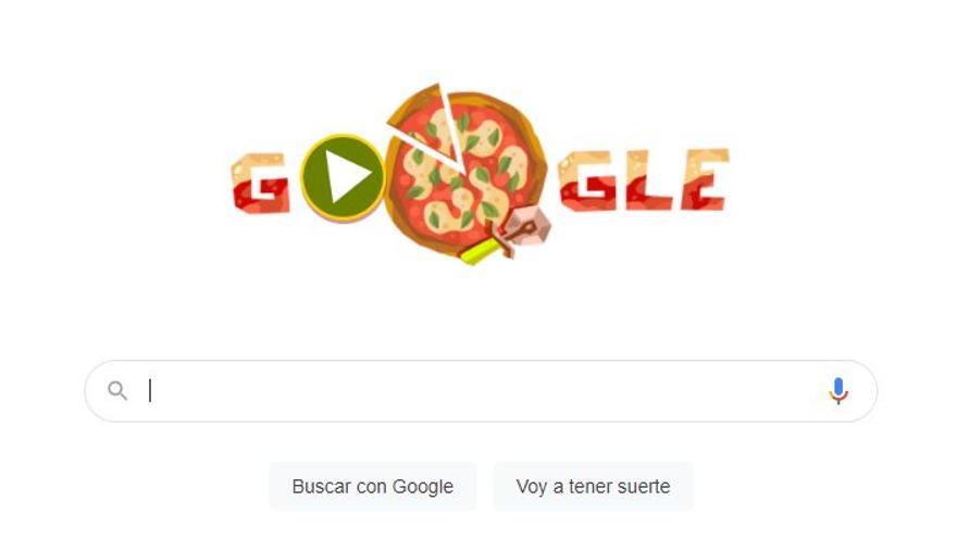 Google dedica su doodle a la pizza.