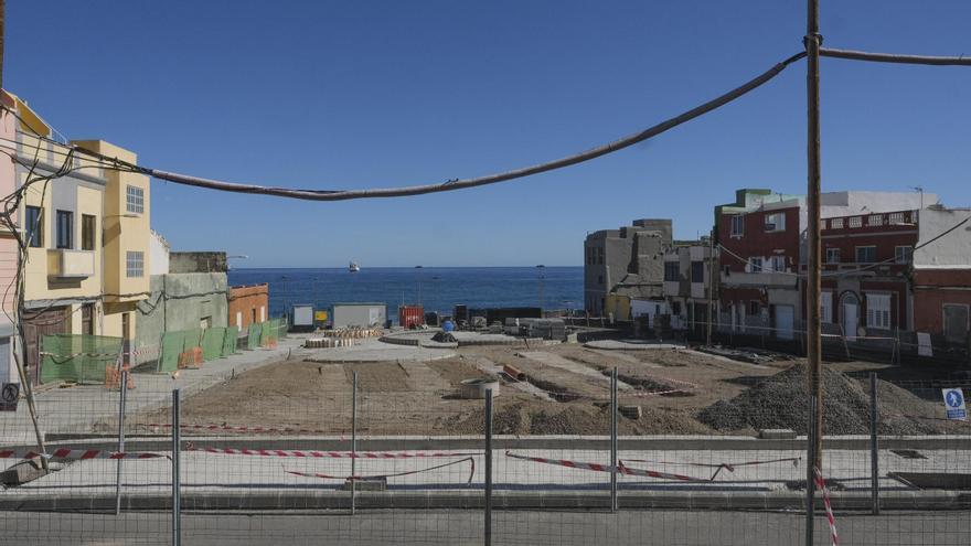 Obras en la plaza Santiago Tejera en el barrio de San Cristóbal