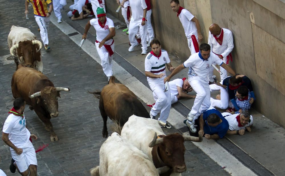 Tercer encierro de San Fermín 2018 con los toros de la ganadería Cebada Gago