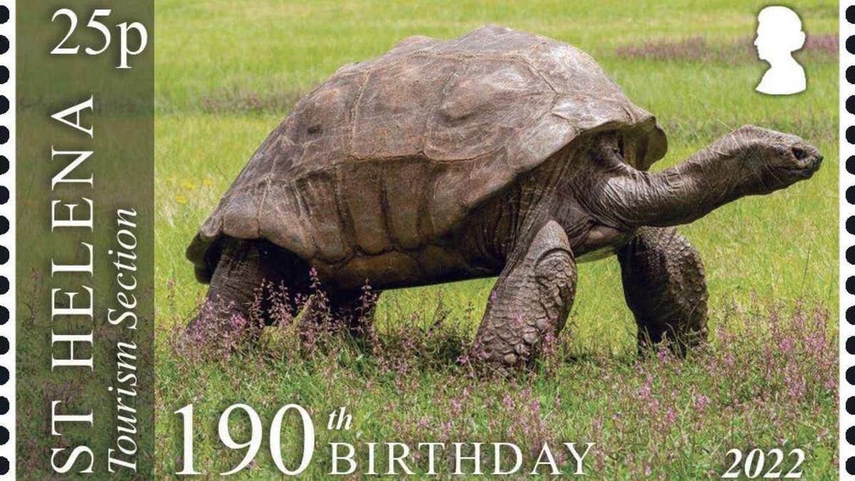 Un sello de Santa Helena conmemora el cumpleaños de la tortuga Jonathan.