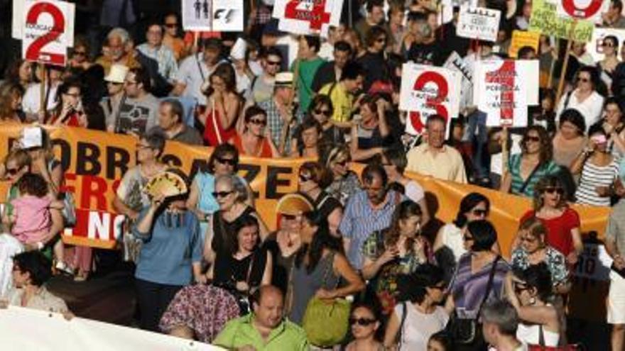 Una manifestación de la plataforma por el voluntariado en Valencia