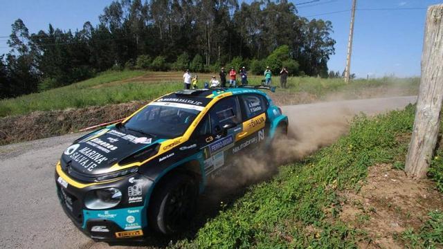 El Citroën C3 Rally2 de Alberto Ordóñez, durante el Rally de La Espina. | JBD