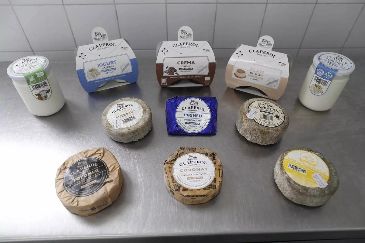 Alguno de los productos de Mas Claperol.