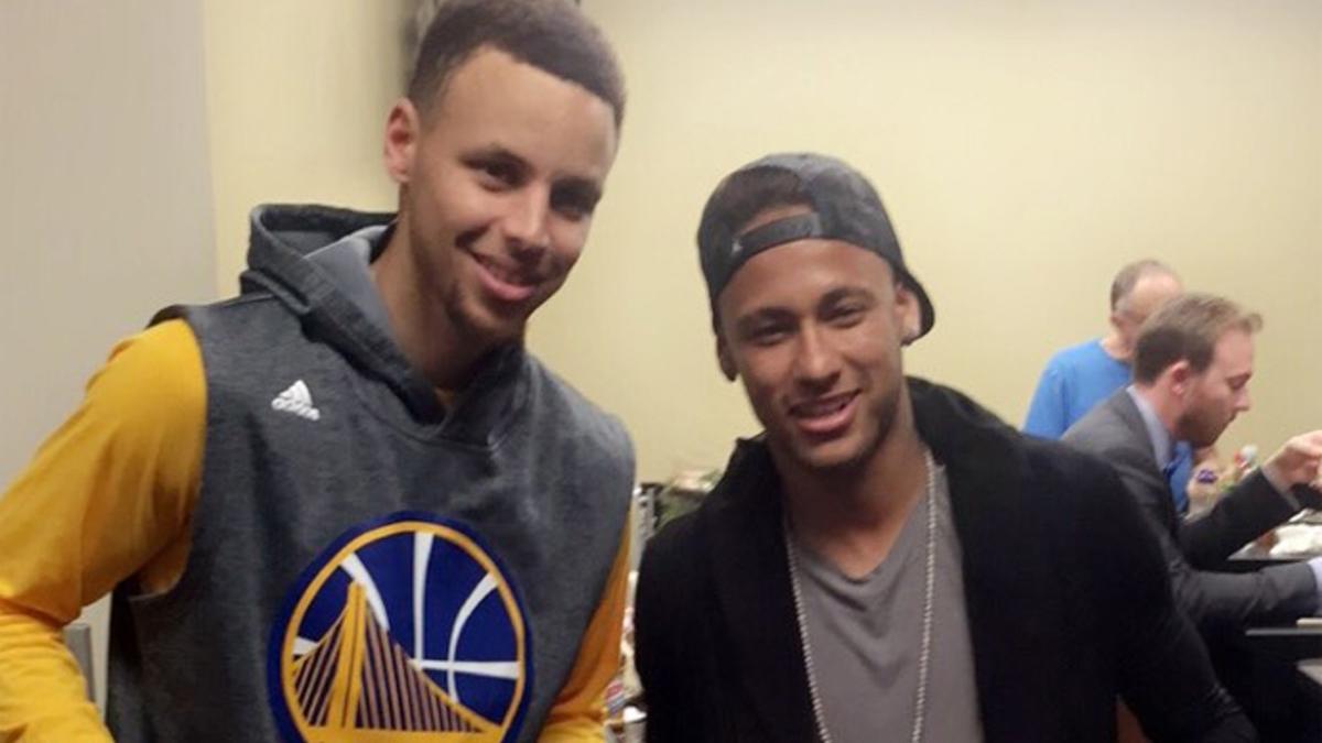Neymar y Curry en la cuenta de Tweeter de Golden State Warriors