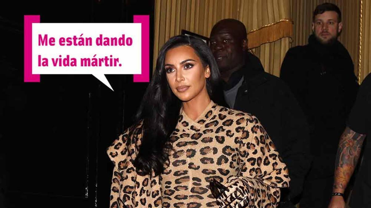 Kim Kardashian con bocadillo me están dando la vida mártir