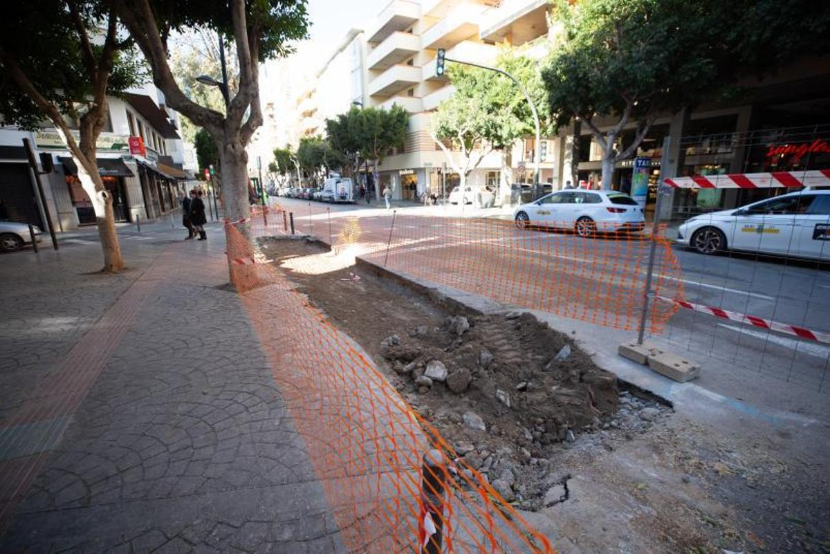 Las obras del carril bici de la avenida Bartomeu de Roselló, el pasado 15 e enero.  |  VICENT MARÍ