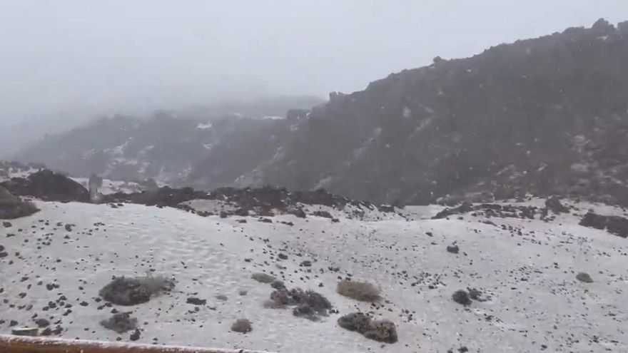 Teide Shrouded in White: Carnival Weekend Transformation