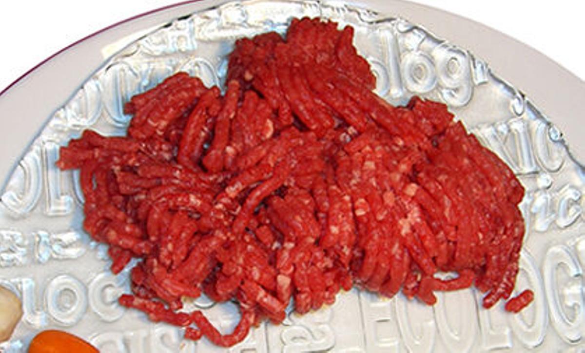 Carne picada en un plato.