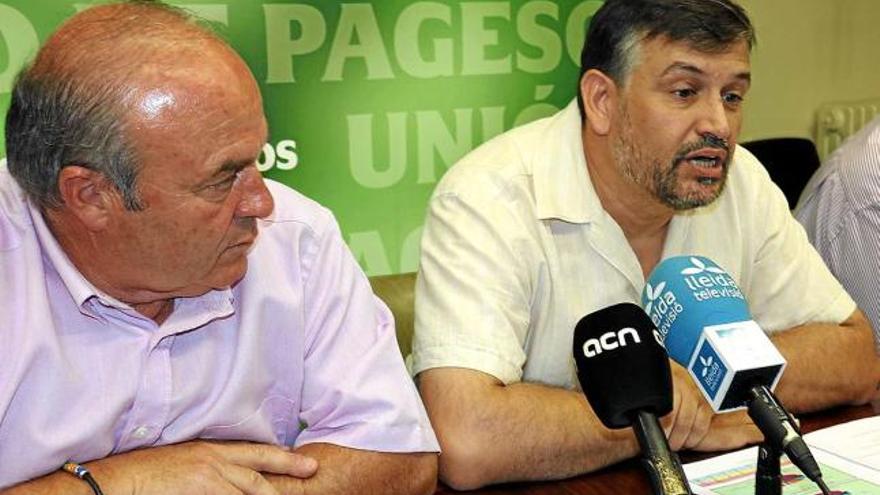 El president de la FCAC, Ramon Sarroca, i el coordinador nacional d&#039;Unió de Pagesos, Joan Caball