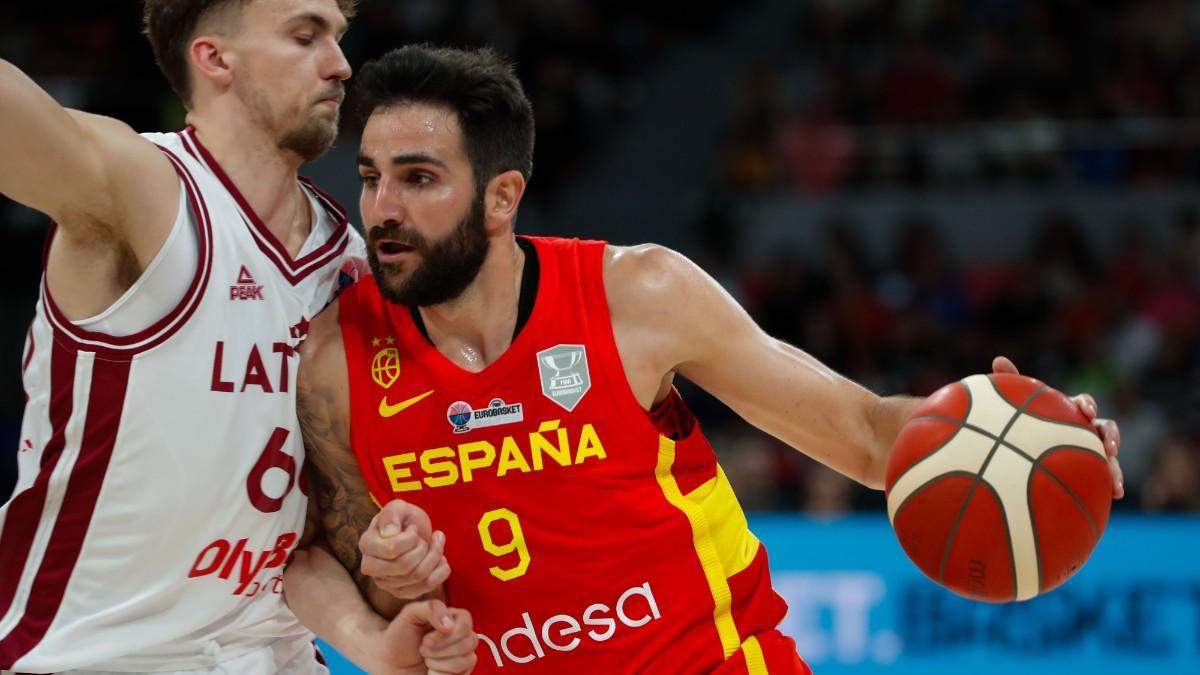 Ricky Rubio volvió a las pistas de baloncesto en el España-Letonia de las ventanas FIBA