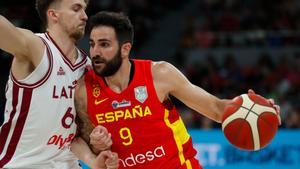 Ricky Rubio volvió a las pistas de baloncesto en el España-Letonia de las ventanas FIBA