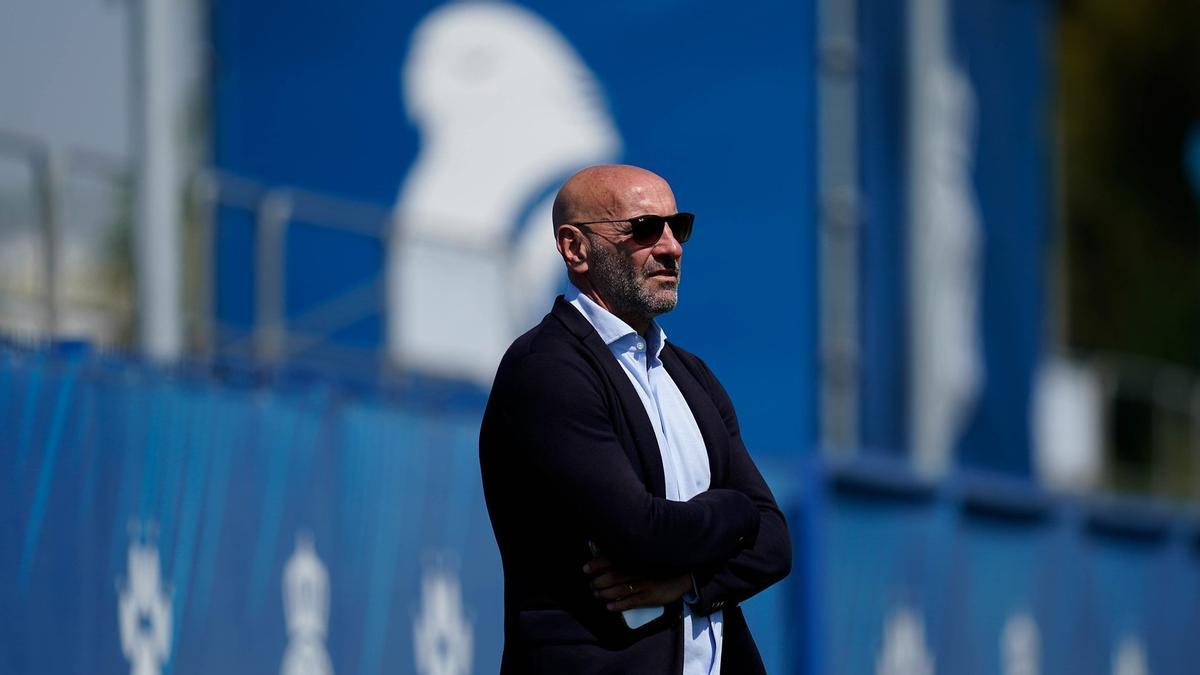 Monchi, en la ciudad deportiva del Espanyol.