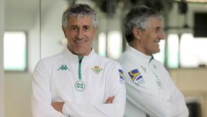 Quique Setién, en el gimnasio de la ciudad deportiva del Betis.