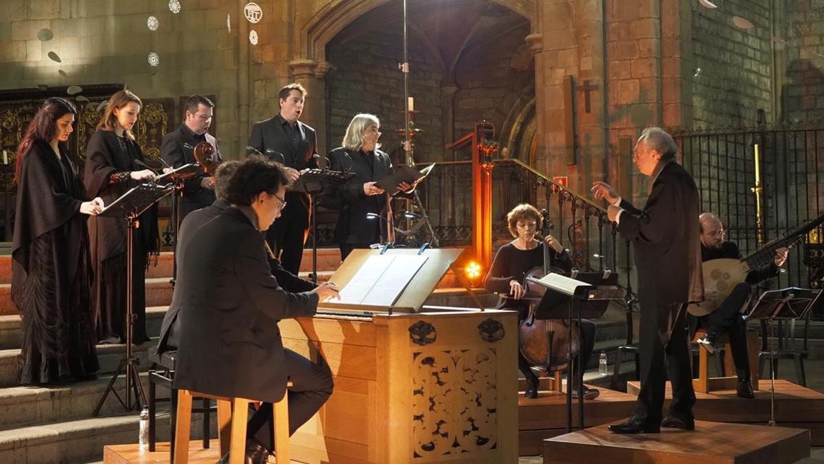 Philippe Herreweghe, al frente del Collegium Vocale Gent, en Santa Maria del Pi