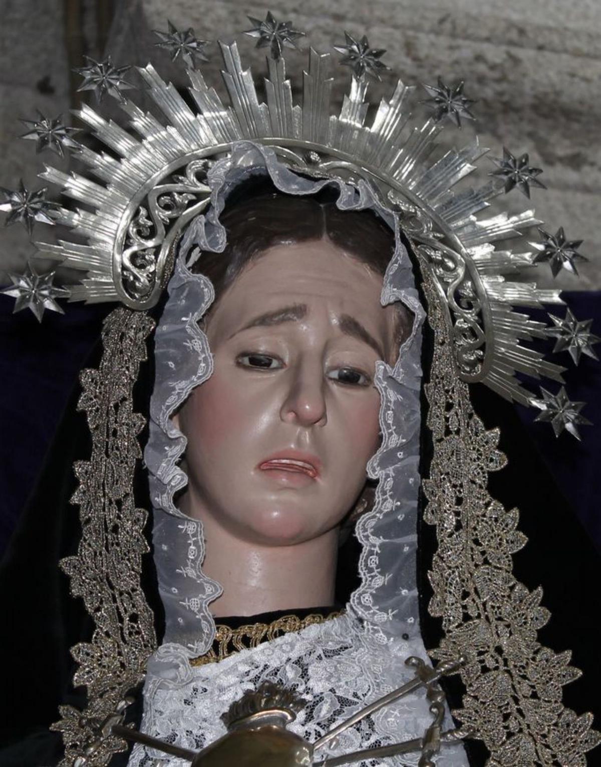 Virgen de la Soledad en San Martiño, según la documentación histórica.