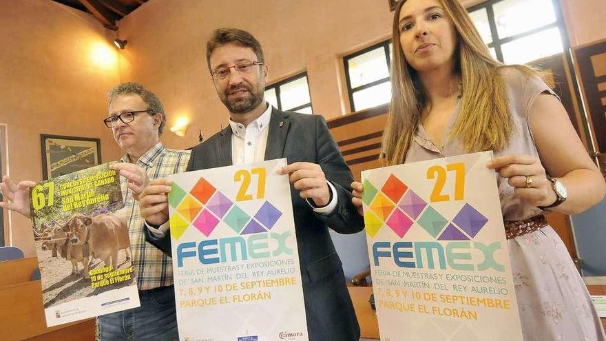 Luis García Calvo, Enrique Fernández y María Alonso, durante la presentación de Femex.