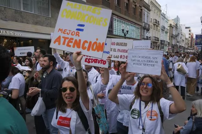 Manifestación de médicos en Las Palmas de Gran Canaria