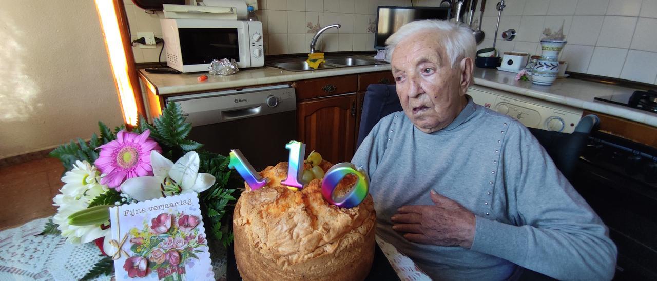 Atilana García Hernando en la celebración de sus 110 años