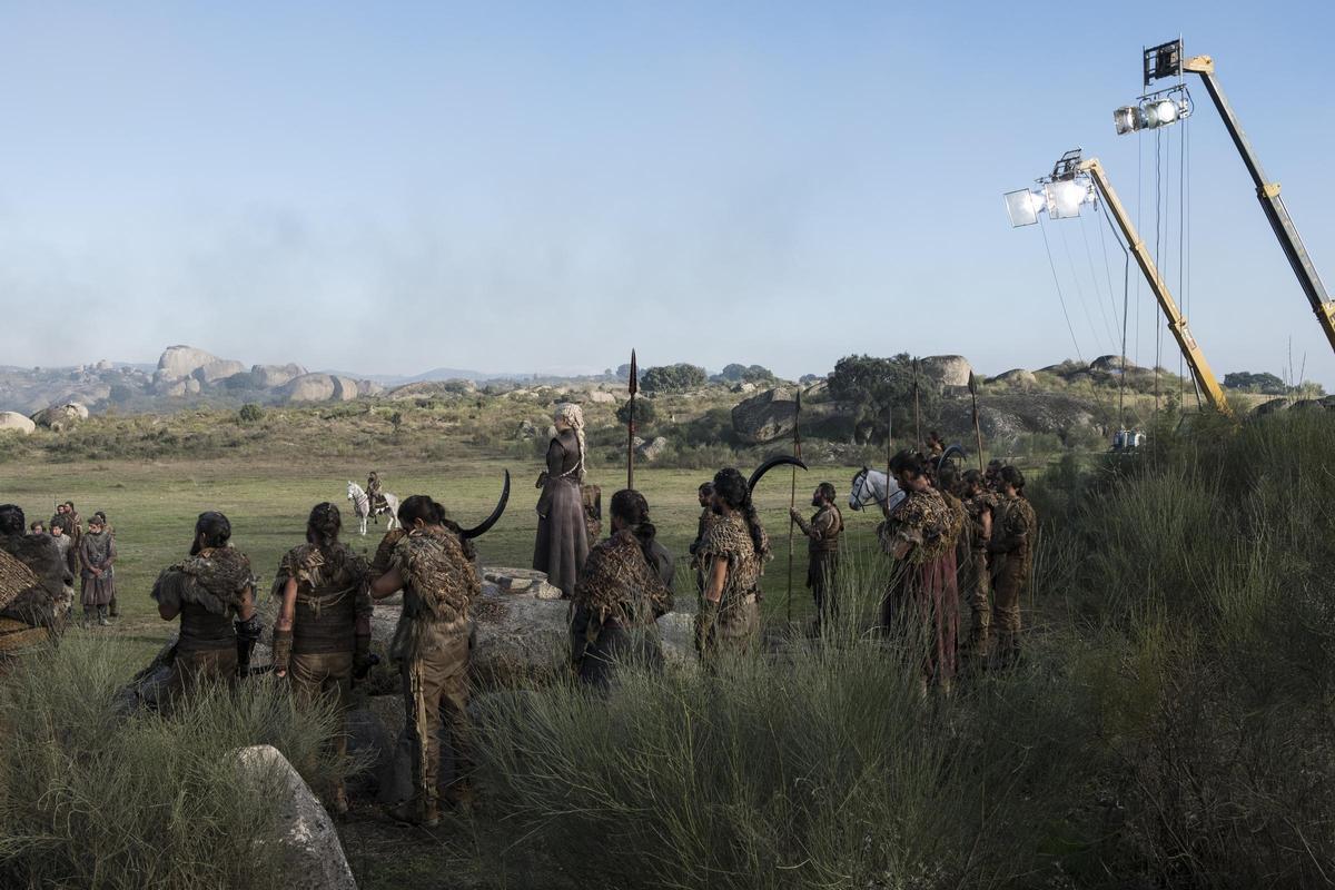 Una imagen de la grabación de la batalla de Juego de Tronos.