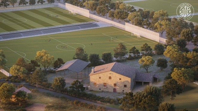 Una imagen de la futura ciudad deportiva del Girona en Vilablareix.