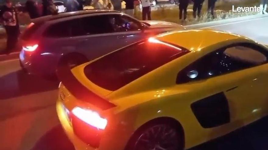 Una de las carreras ilegales en Sagunt