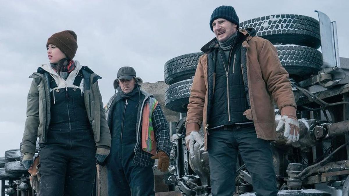 Crítica de 'The ice road': Neeson perdido en el hielo.