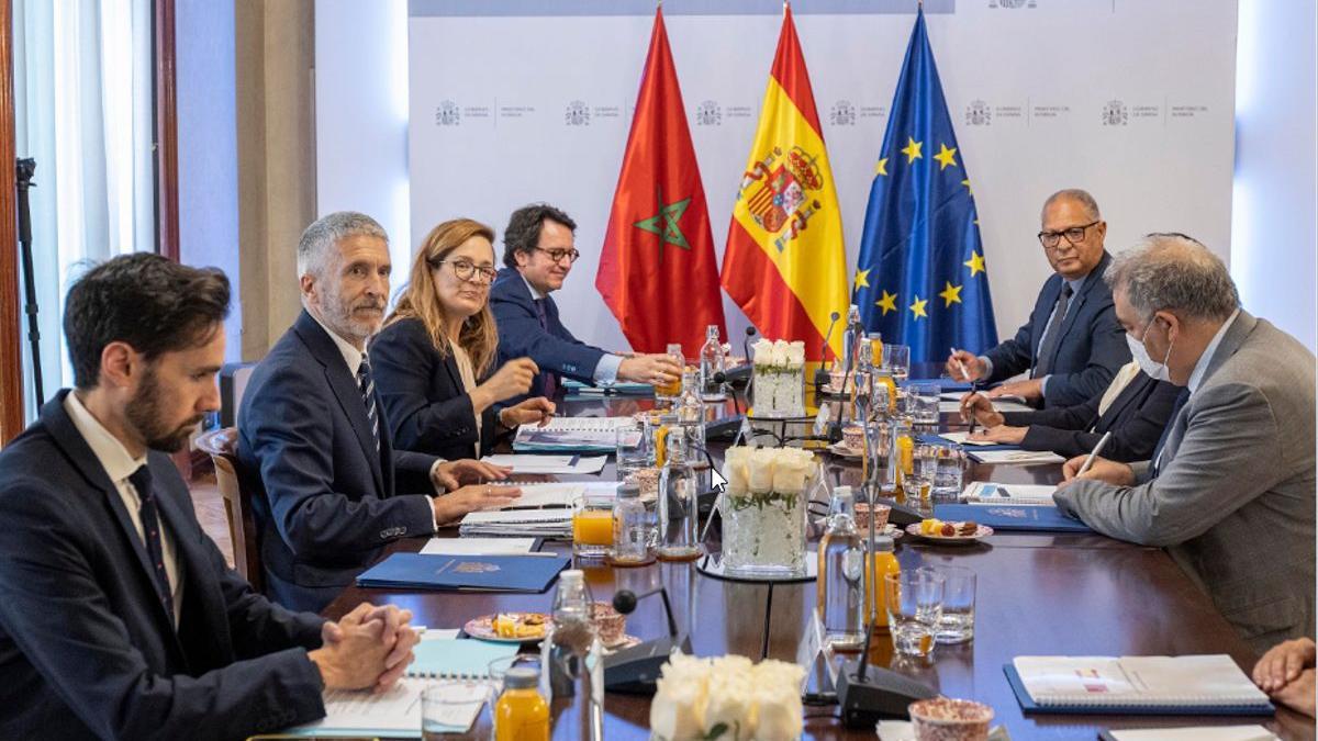 Marlaka durante la reunión con el ministro marroquí.