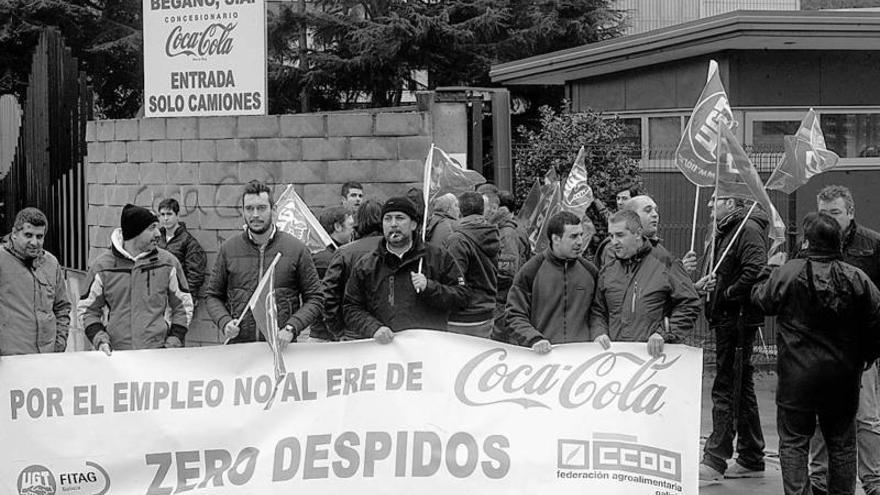 Una de las primeras protestas contra el ERE en Begano, en febrero pasado.