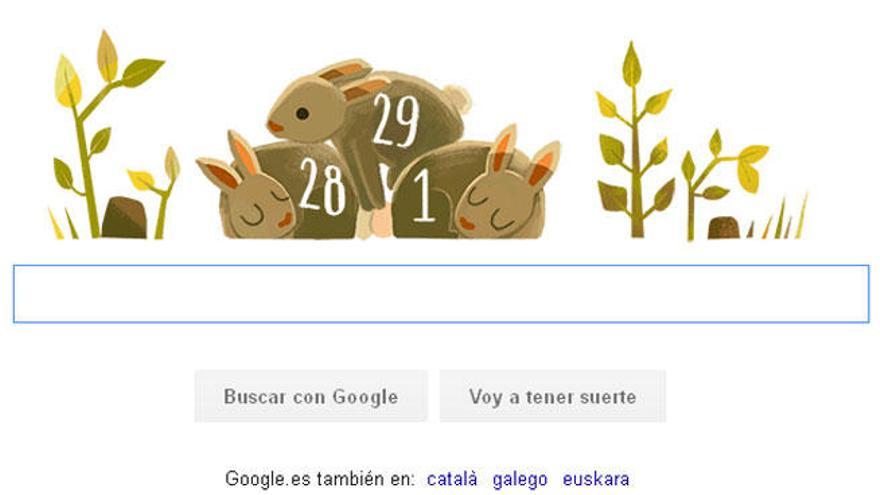 Google recuerda este año bisiesto en su Doodle