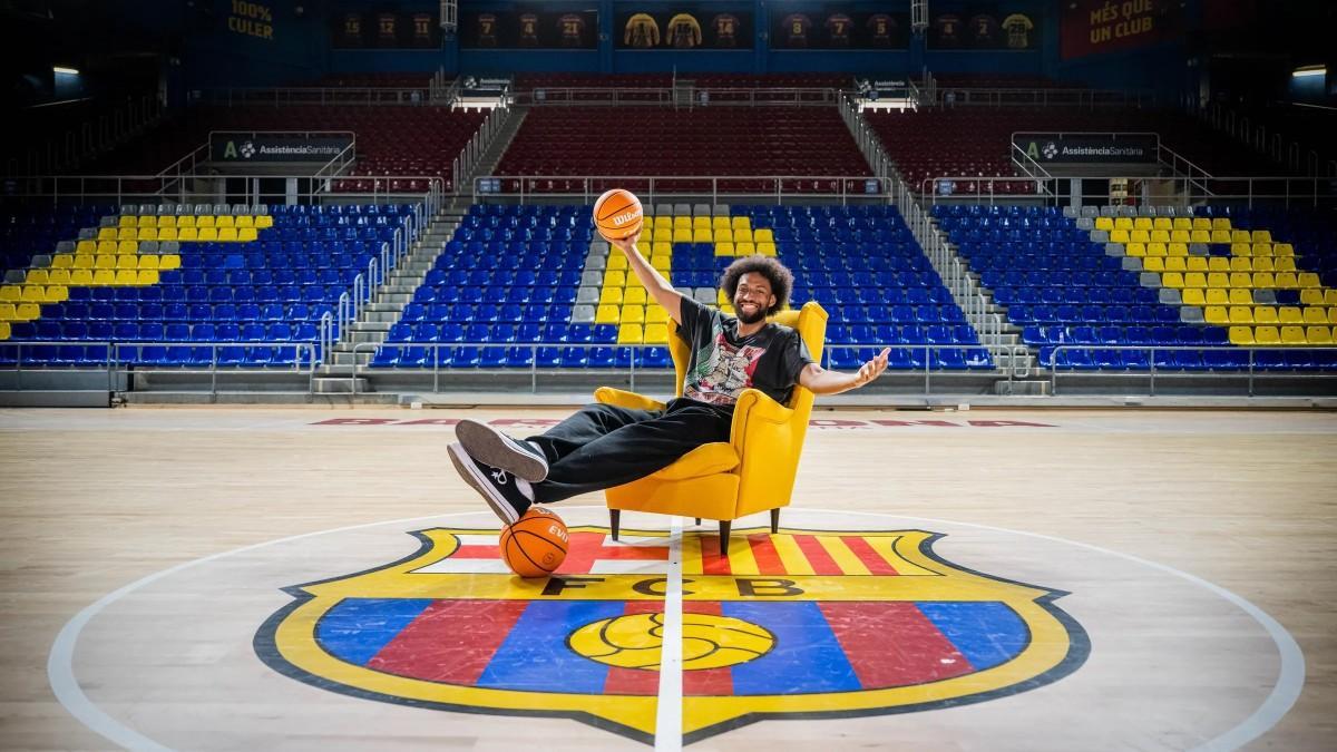 Jabari Parker tras la grabación del vídeopodcast con Barça One