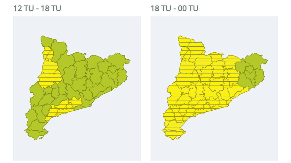 Alerte d'intensité de pluie en Catalogne pour ce samedi.